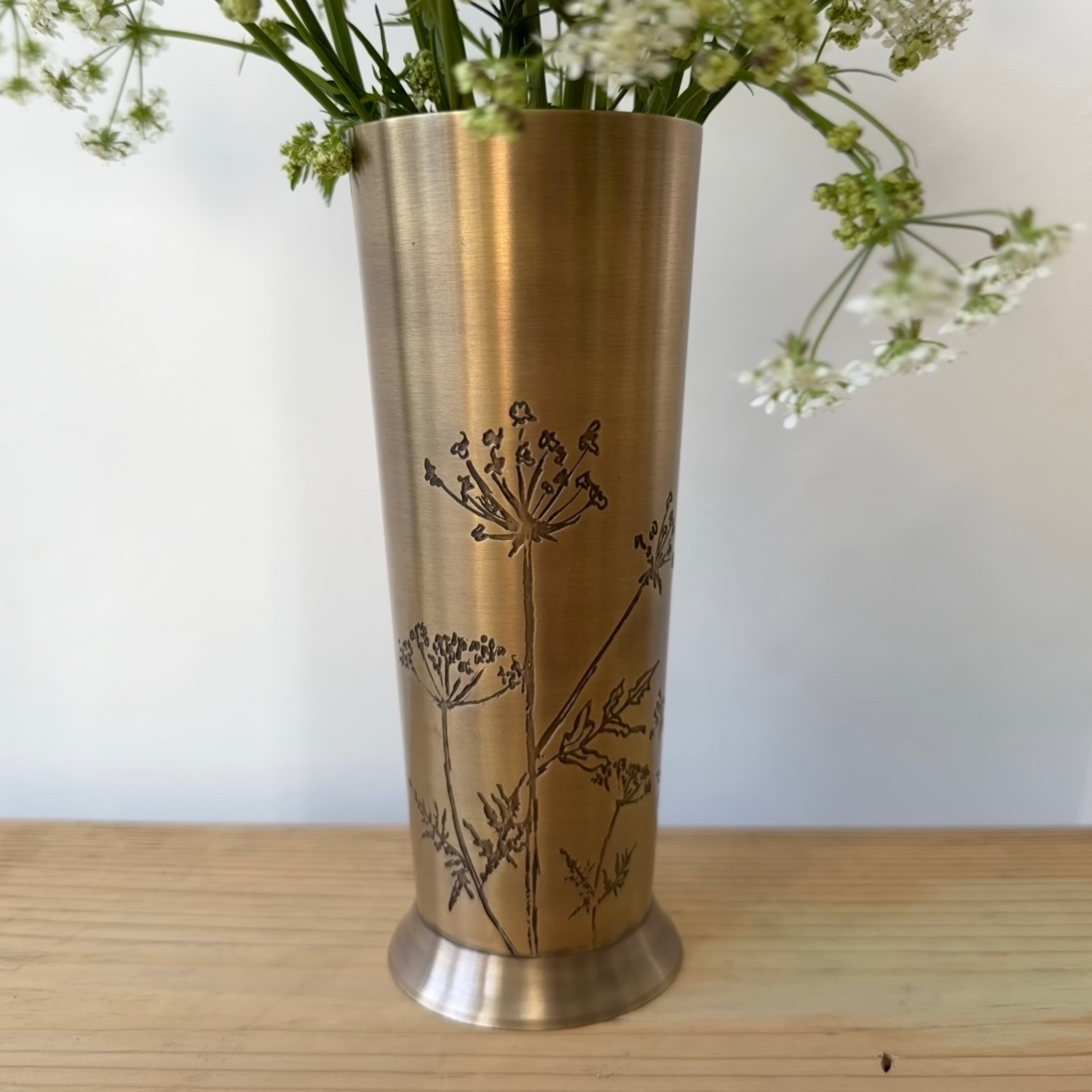 Brass Cow Parsley Vase