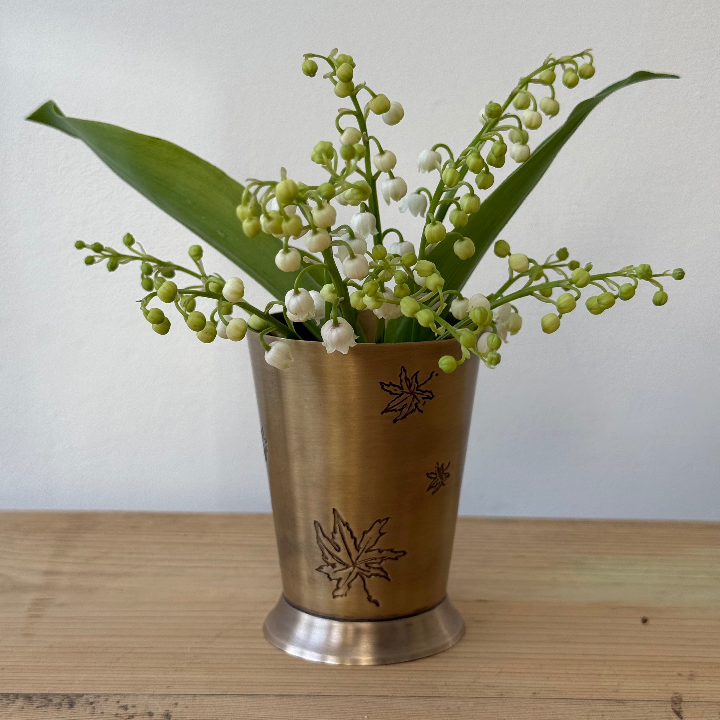 Brass Leaf Vase