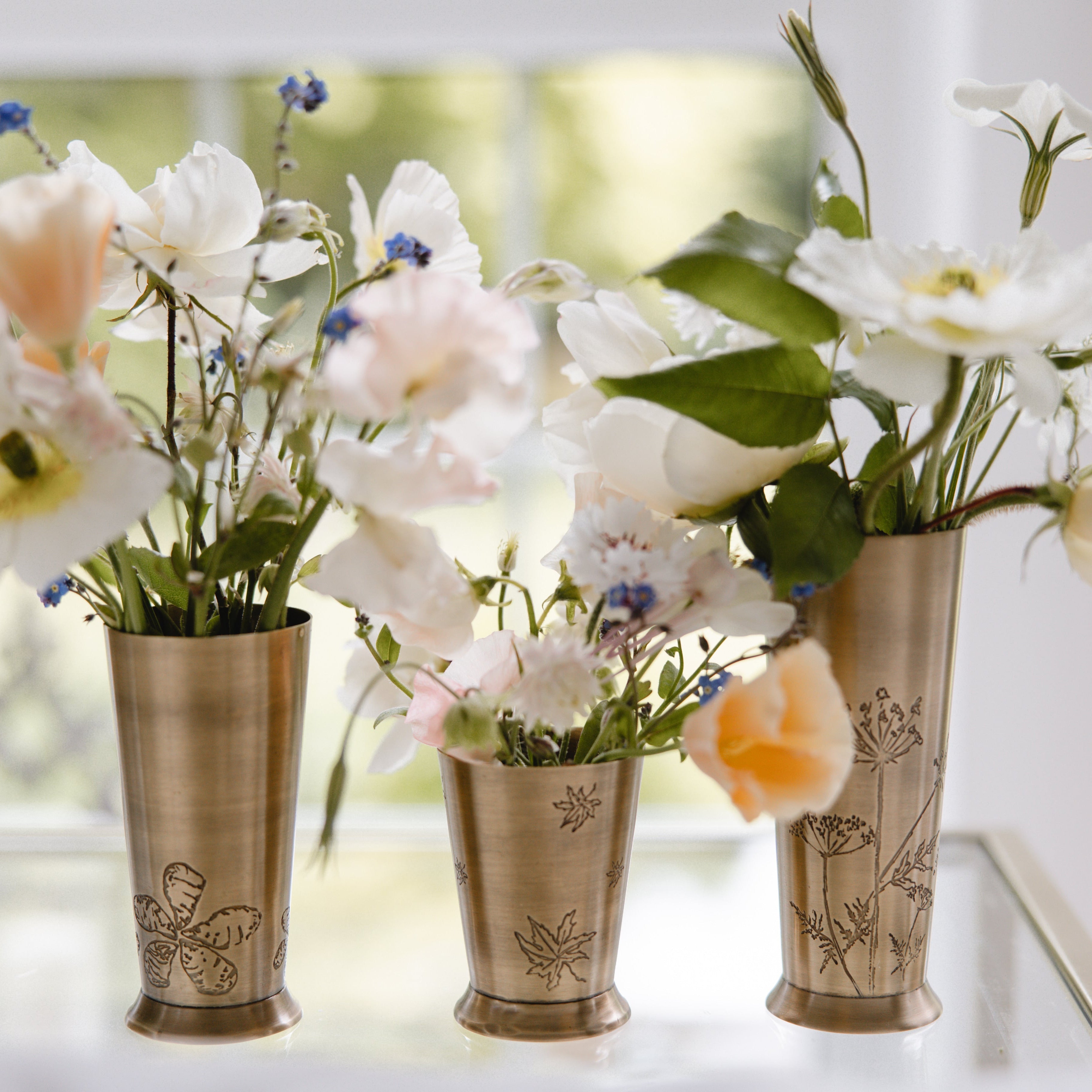 Brass Vase Seasonal Trio (Set of 3)