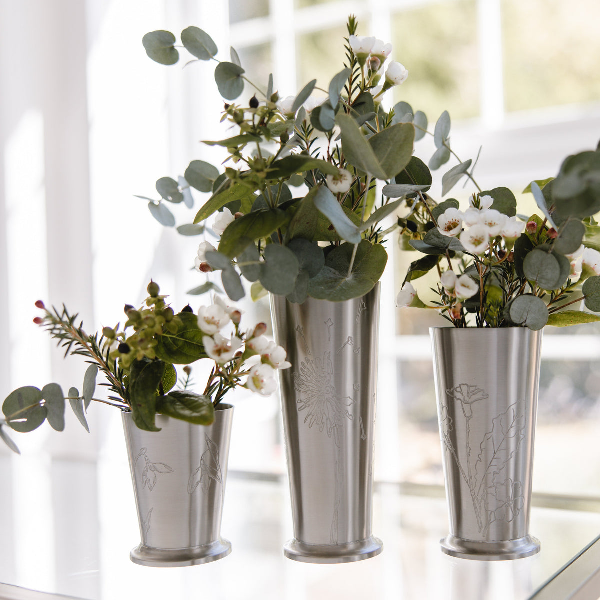 Stainless Vase Botanical Trio (Set of 3)